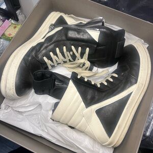 Black and White High-Top Men's Sneakers